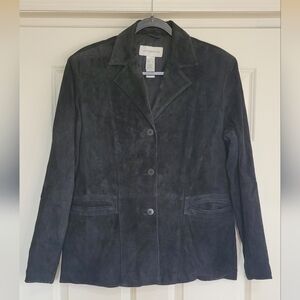 Vintage Liz Claiborne Genuine Suede Black Leather Jacket - Size L